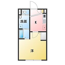 Crecia津田沼 1Kの間取図画像