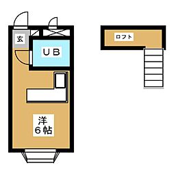 ベルピア八千代台2-2 ワンルームの間取図画像
