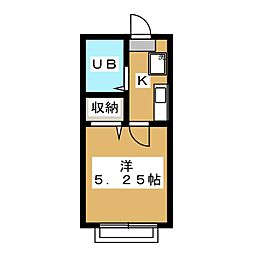エスポワールC 1Kの間取図画像