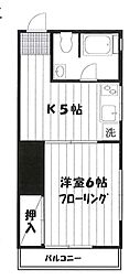 グリーンハイム 1Kの間取図画像