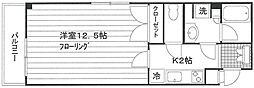 ハイツエムアイ2 1Kの間取図画像