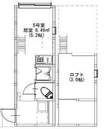MET小岩 2階ワンルームの間取り