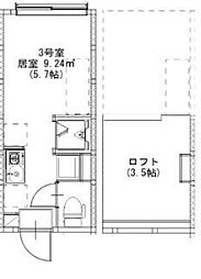 MET小岩 1階ワンルームの間取り