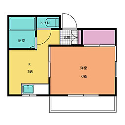 ストークハイツ高橋 1階1Kの間取り