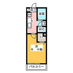リビングヴィレッジ新柴又 2階1Kの間取り