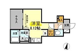 アンジュール西小岩I 1階ワンルームの間取り