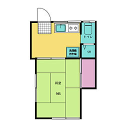 菊寿荘 2階1Kの間取り