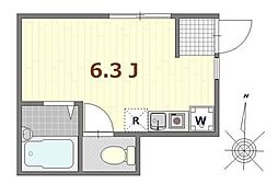 アペックス・南小岩 1階ワンルームの間取り