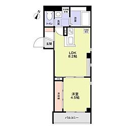 ソルテ西小岩 2階1LDKの間取り