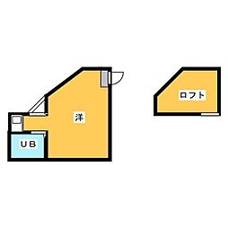 三光パレス 1Kの間取図画像