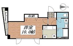 サルドュセジュール 1Kの間取図画像