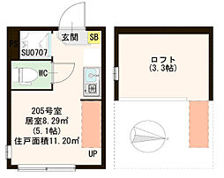 ANNEX ワンルームの間取図画像
