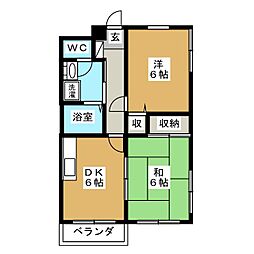 メゾン・ド・シュクール1 2DKの間取図画像