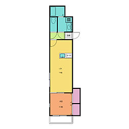クリプトン 1LDKの間取図画像