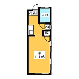 ベルファム ワンルームの間取図画像