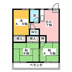 第3グリーンビラ 3DKの間取図画像