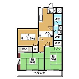エレファントパレス 3DKの間取図画像
