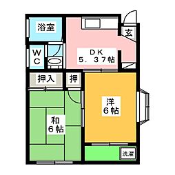 アパルトK 2DKの間取図画像
