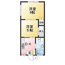 コーポ寿 2DKの間取図画像