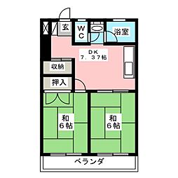 宮崎ビル 2DKの間取図画像