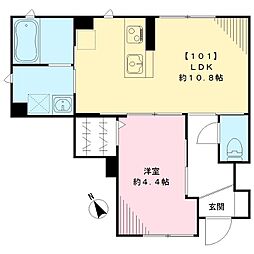 フェリシティ府中 1階1LDKの間取り