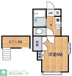 西武新宿線 西武柳沢駅 徒歩14分の賃貸アパート 1階1Kの間取り