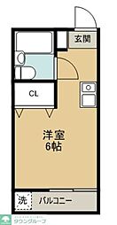 西武新宿線 西武柳沢駅 徒歩10分の賃貸アパート 2階ワンルームの間取り