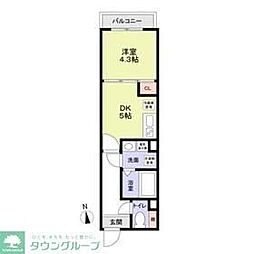 西武新宿線 東伏見駅 徒歩10分の賃貸アパート 2階1DKの間取り