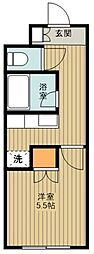西武池袋線 石神井公園駅 徒歩8分の賃貸マンション 2階1Kの間取り