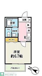 西武池袋線 所沢駅 徒歩13分の賃貸アパート 1階1Kの間取り