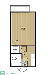 西武多摩湖線 一橋学園駅 徒歩5分の賃貸アパート 2階1Kの間取り