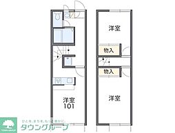 JR武蔵野線 新秋津駅 徒歩20分の賃貸マンション 1階2DKの間取り