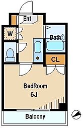西武池袋線 中村橋駅 徒歩7分の賃貸マンション 3階1Kの間取り