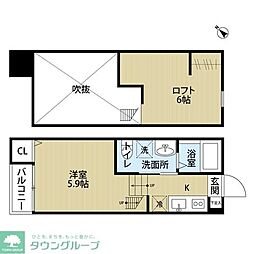 西武池袋線 西所沢駅 徒歩7分の賃貸アパート 1階ワンルームの間取り