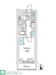西武有楽町線 新桜台駅 徒歩6分の賃貸マンション 2階1Kの間取り