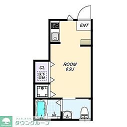 西武池袋線 大泉学園駅 徒歩9分の賃貸アパート 1階ワンルームの間取り