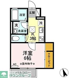 JR中央線 武蔵小金井駅 バス23分 花小金井駅南口下車 徒歩19分の賃貸アパート 1階1Kの間取り