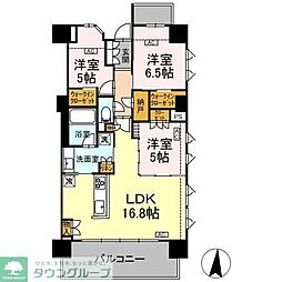 都営大江戸線 光が丘駅 徒歩8分の賃貸マンション 2階3LDKの間取り