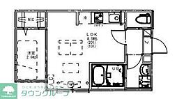 西武多摩湖線 八坂駅 徒歩14分の賃貸アパート 2階1LDKの間取り