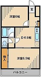 西武池袋線 所沢駅 バス8分 東中学校入口下車 徒歩1分の賃貸マンション 3階2DKの間取り