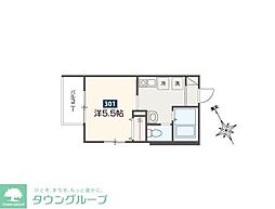 西武新宿線 東村山駅 徒歩7分の賃貸アパート 3階1Kの間取り