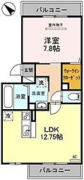 都営大江戸線 光が丘駅 徒歩24分の賃貸アパート 2階1LDKの間取り