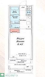 西武新宿線 花小金井駅 徒歩9分の賃貸マンション 1階1Kの間取り