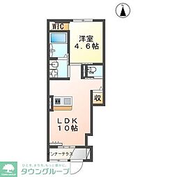 西武池袋線 所沢駅 徒歩17分の賃貸アパート 1階1LDKの間取り