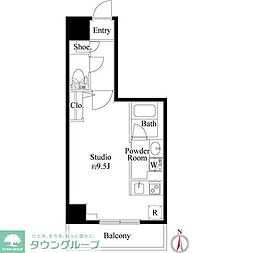 西武新宿線 東伏見駅 徒歩10分の賃貸マンション 4階ワンルームの間取り