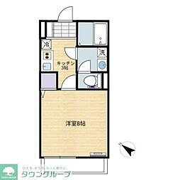 JR武蔵野線 東所沢駅 徒歩4分の賃貸アパート 3階1Kの間取り