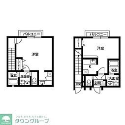 西武池袋線 清瀬駅 徒歩15分の賃貸アパート 1階ワンルームの間取り