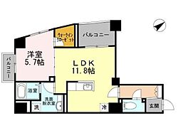 西武池袋線 練馬高野台駅 徒歩9分の賃貸マンション 5階1LDKの間取り