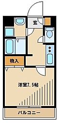 西武池袋線 清瀬駅 徒歩18分の賃貸アパート 1階1Kの間取り