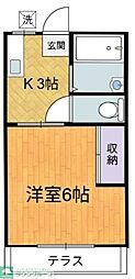 ホワイトハイツ 1Kの間取図画像
